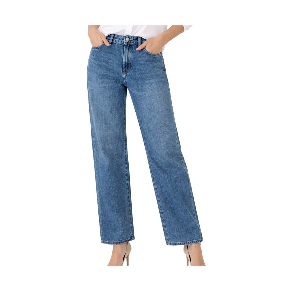 Universal Standard Jeans Womens Size 12 High Rise Straight Leg Blue Denim 31" - Picture 2 of 9